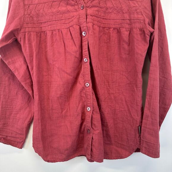 Woolrich Button Front Cotton Relaxed Long Sleeve Shirt Blouse Womens Size S - Picture 4 of 16